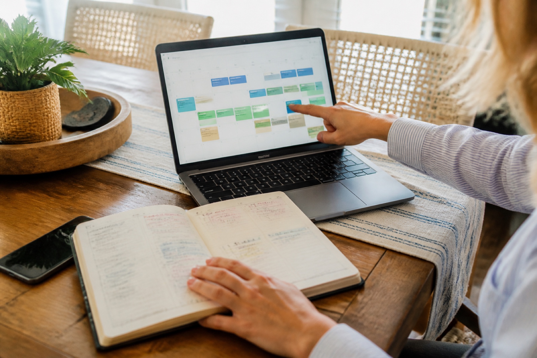 Host reconciling a digital rental calendar with a turnover notebook